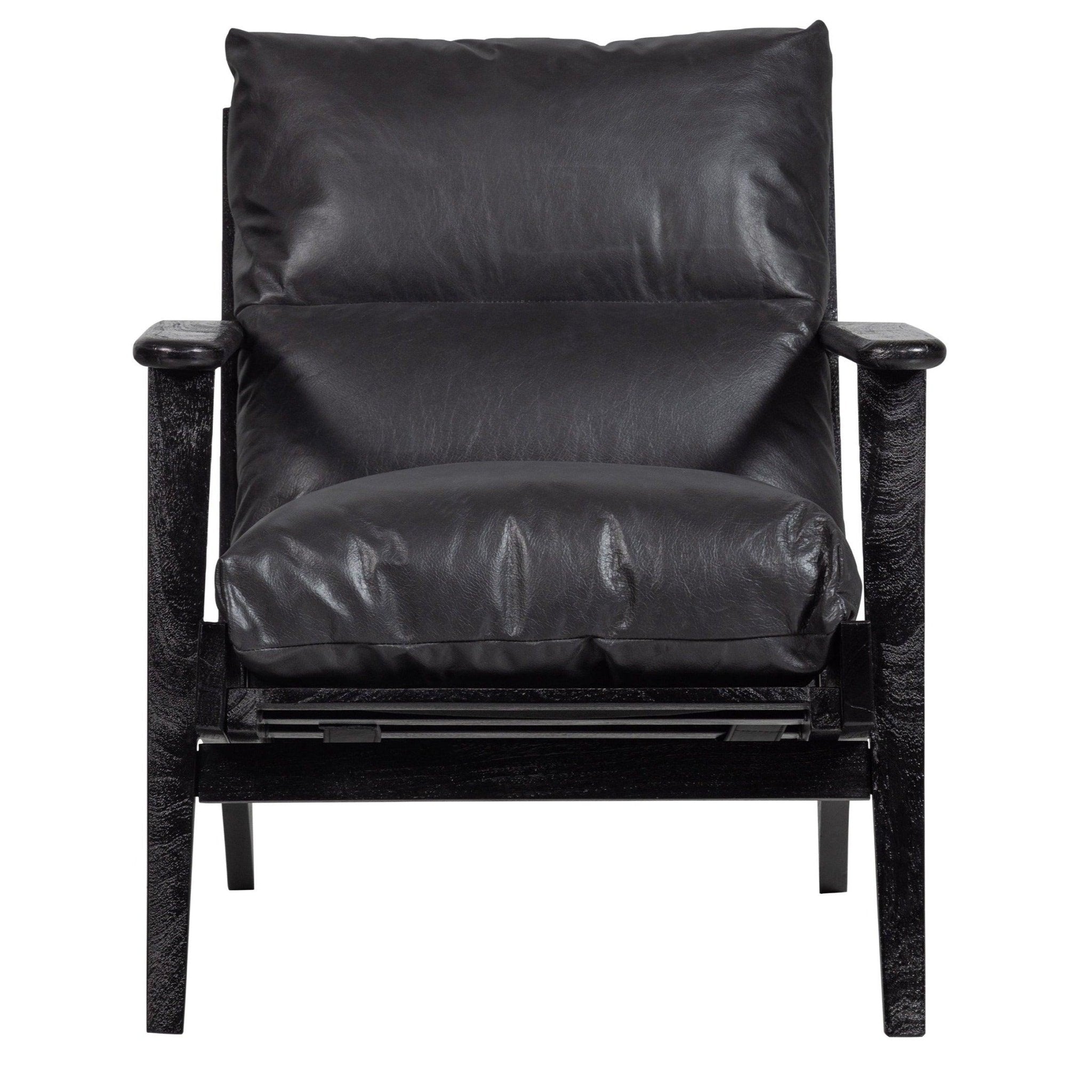 Fotel drewniany HOUSTON czarna skóra Be Pure Eye on Design