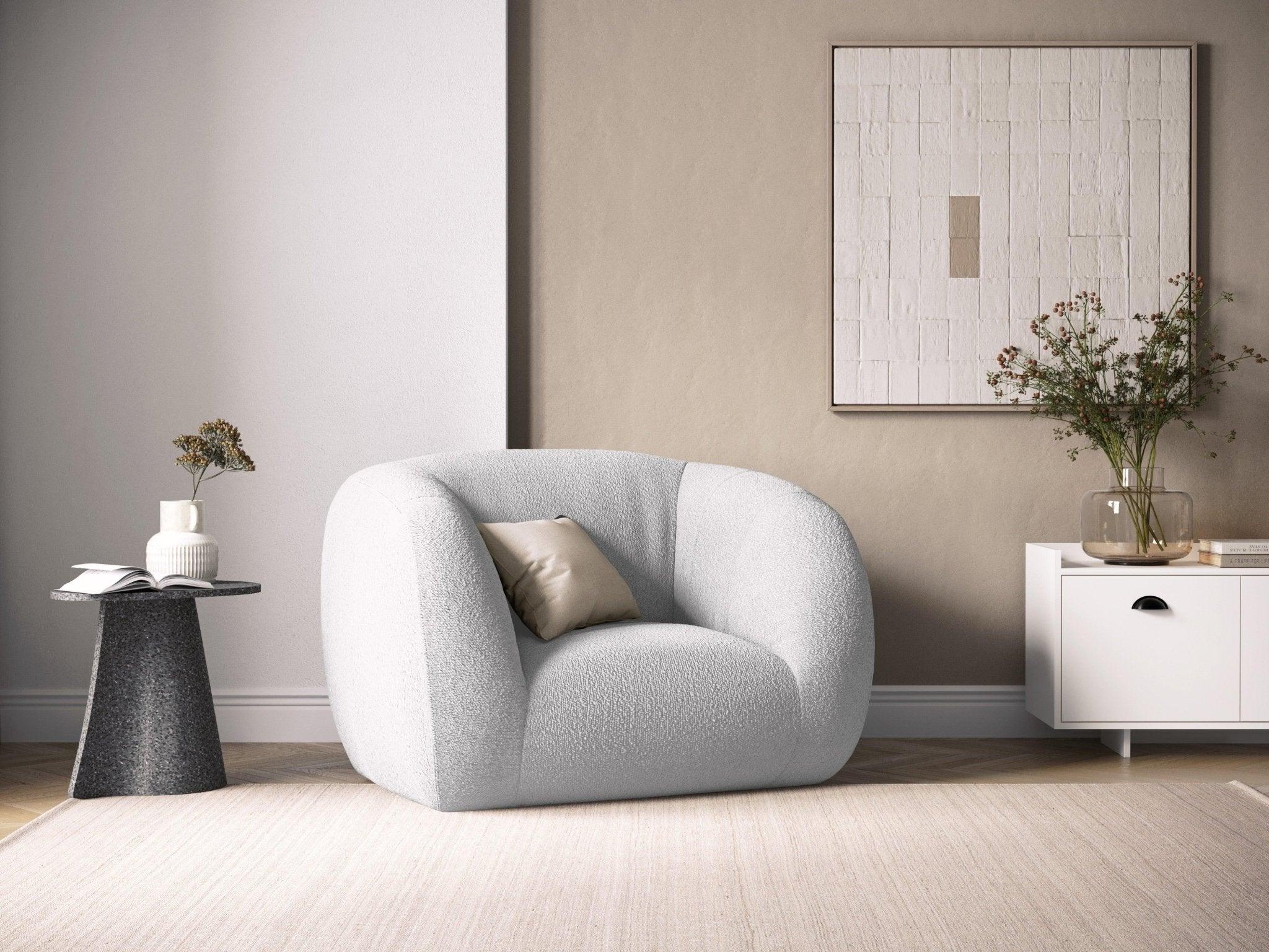Fotel ESSEN jasnoszary boucle Cosmopolitan Design Eye on Design