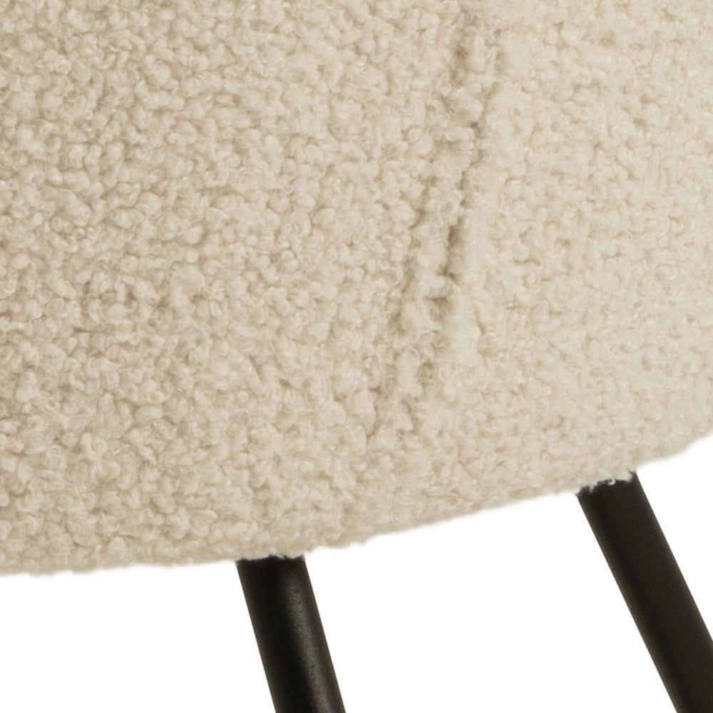 Fotel FELIX boucle kremowy z czarną podstawą Actona Eye on Design
