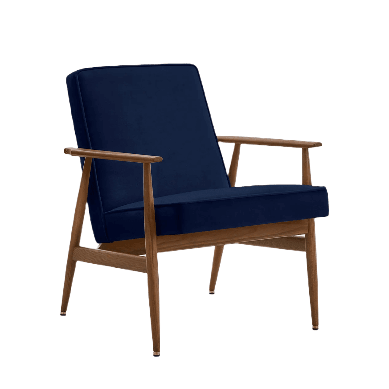 Fotel FOX niebieski w tkaninie Velvet Indigo 366 concept Eye on Design