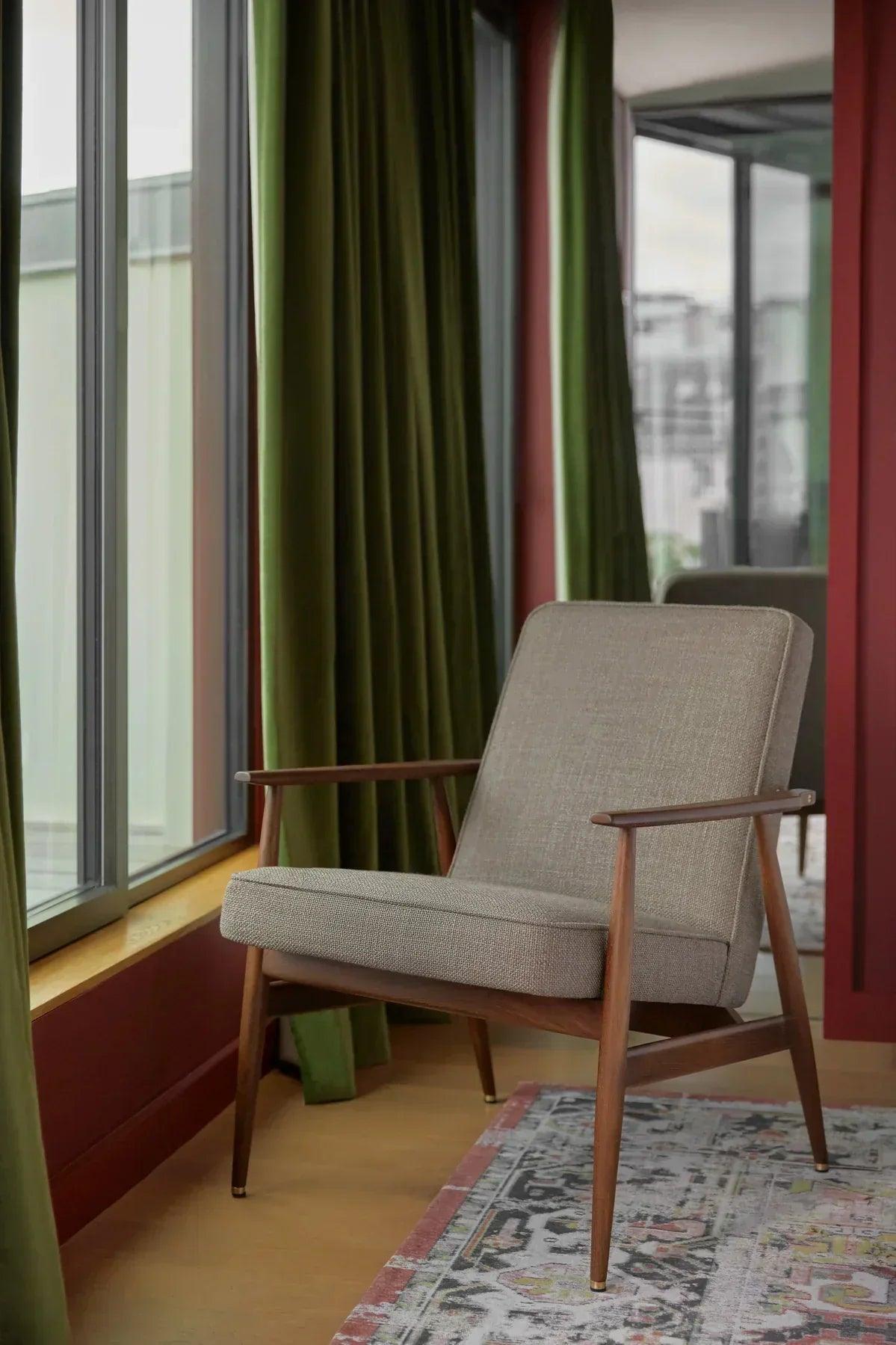 Fotel FOX żółty w tkaninie Boucle Mustard 366 concept Eye on Design