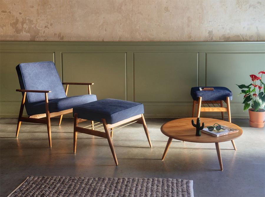 Fotel FOX żółty w tkaninie Marble Mustard 366 concept Eye on Design