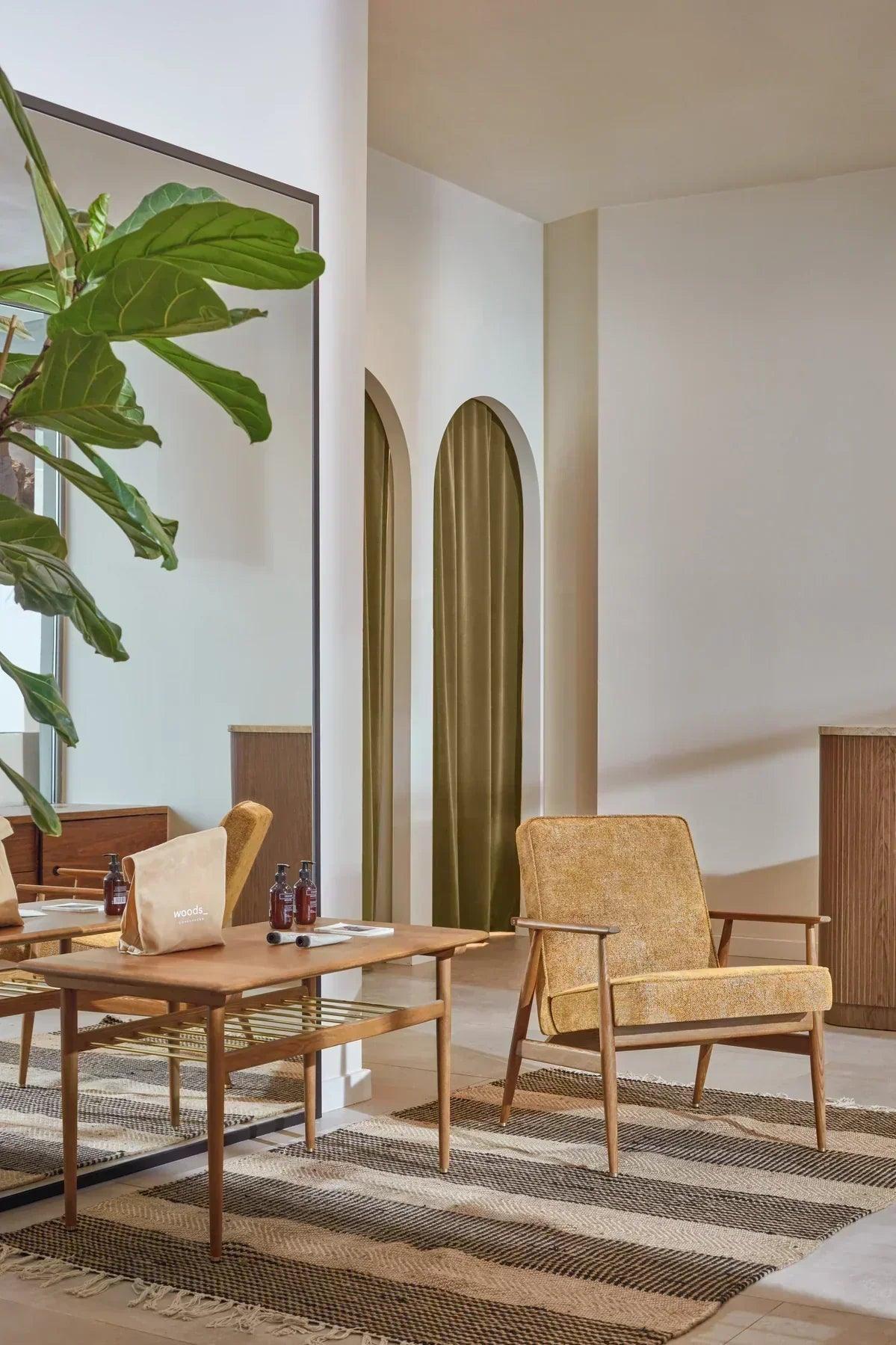 Fotel FOX żółty w tkaninie Marble Mustard 366 concept Eye on Design