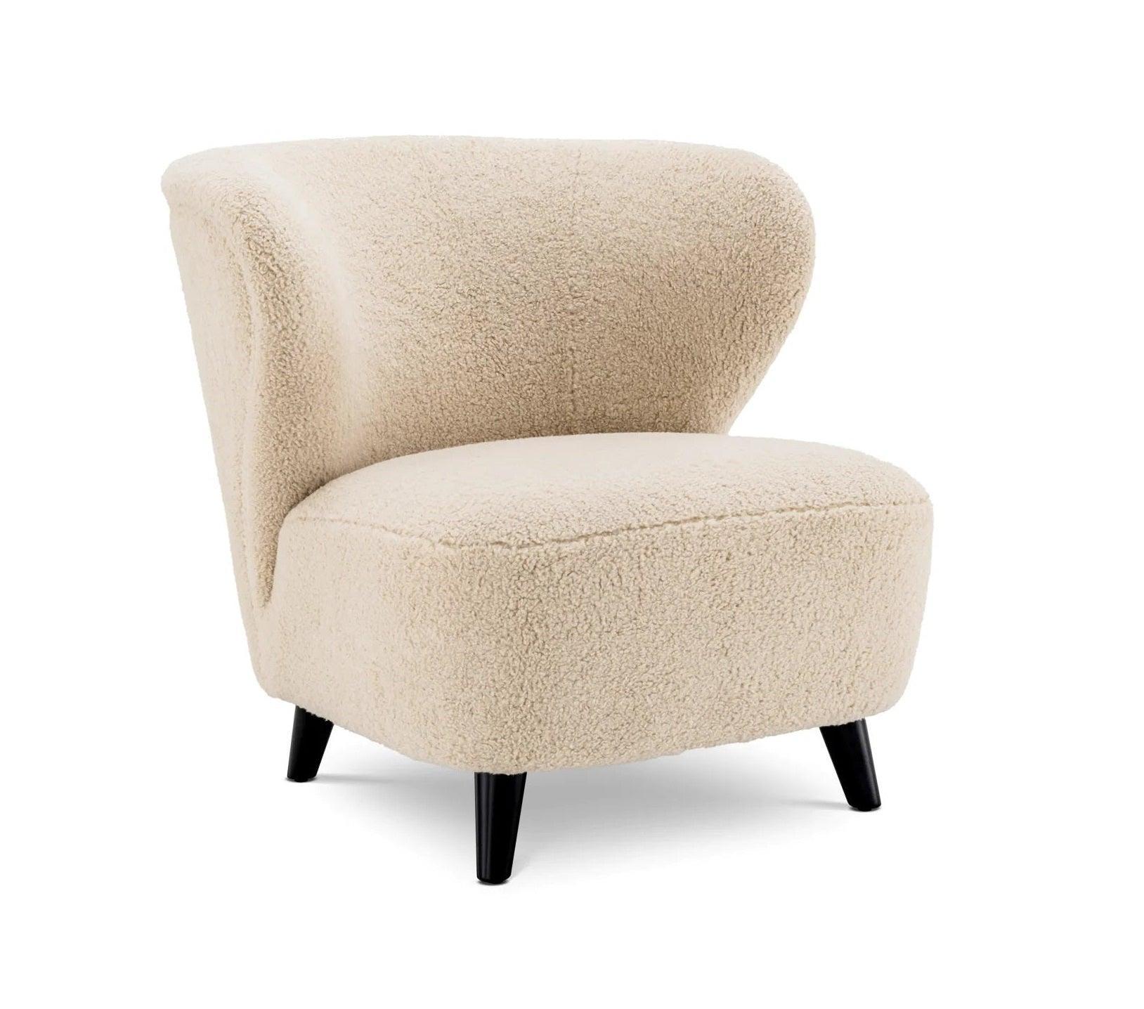 Fotel futrzany HYDRA kremowy Eichholtz Eye on Design