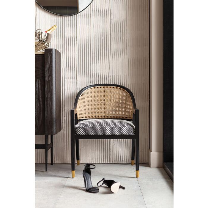 Fotel HORIZON czarny z rattanem - Eye on Design