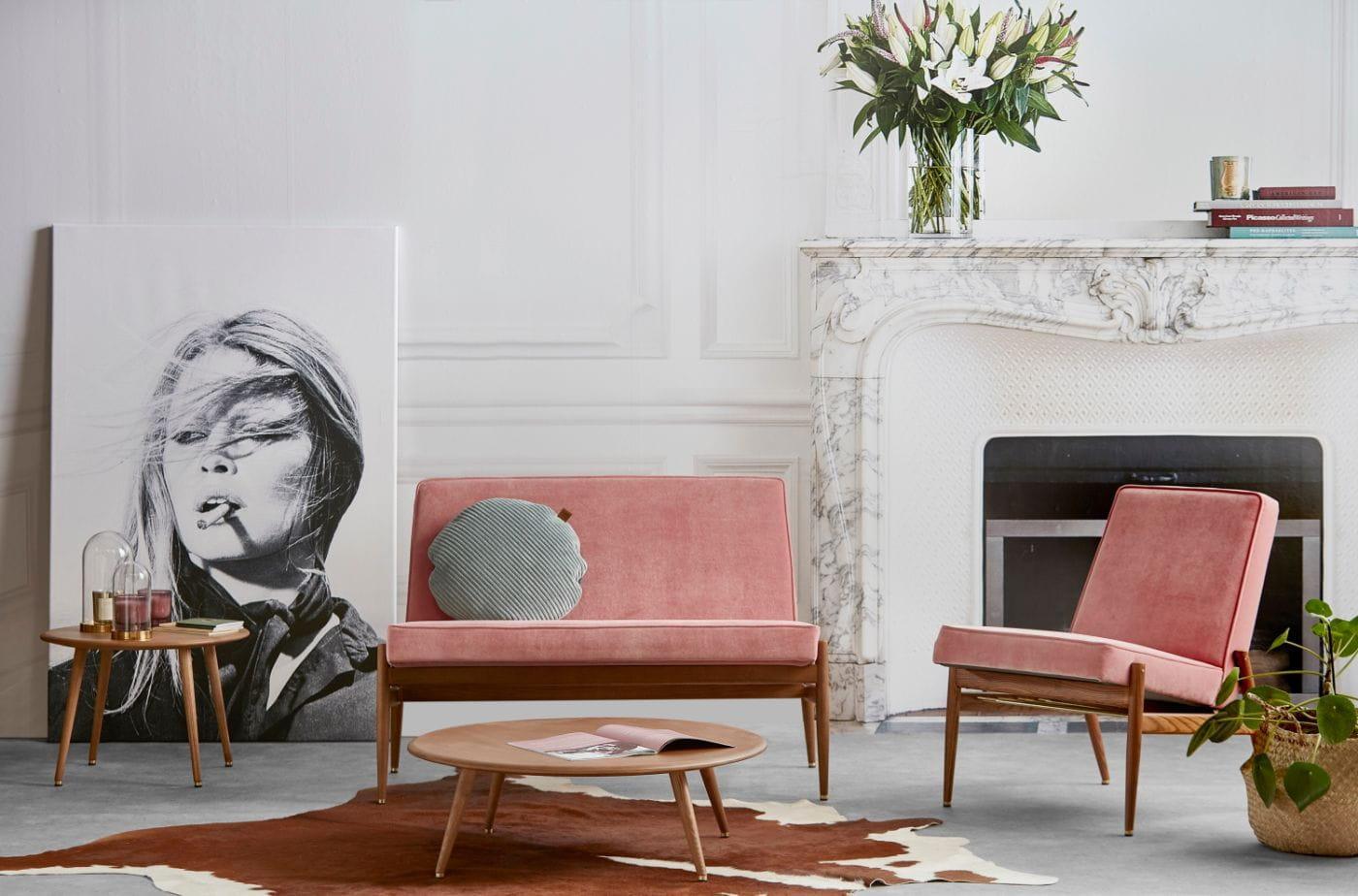 Fotel klubowy FOX beżowy w tkaninie Coco Creme 366 concept Eye on Design