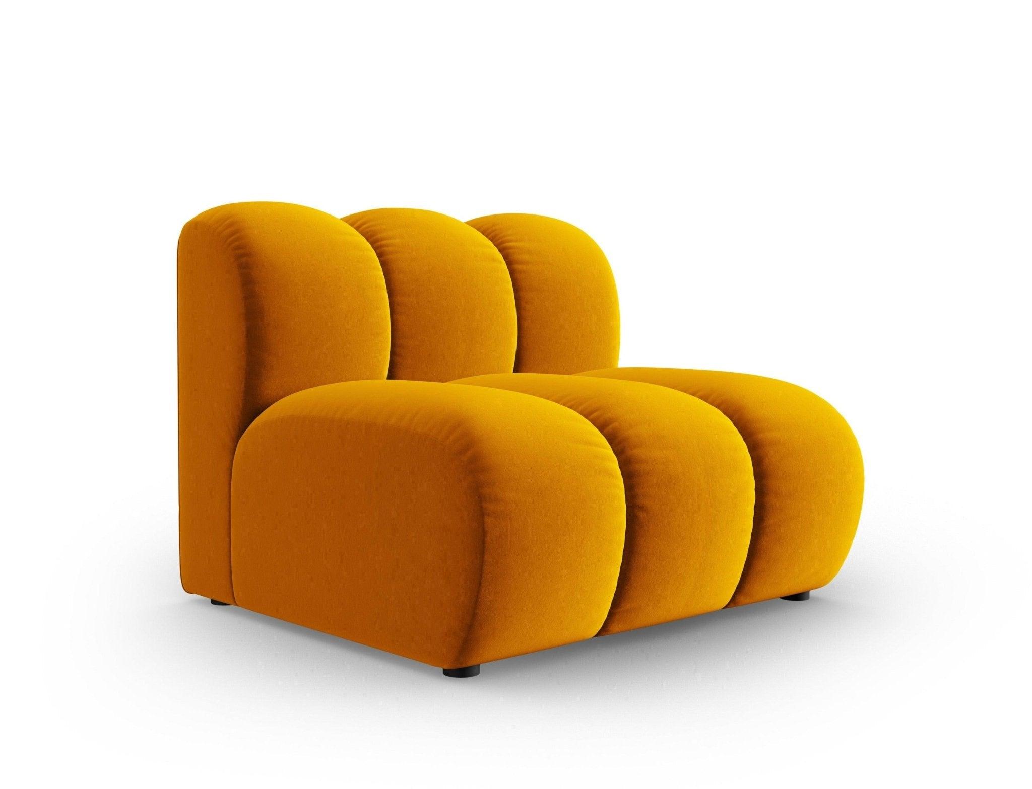 Fotel / moduł aksamitny SKYLER musztardowy Interieurs 86 Eye on Design