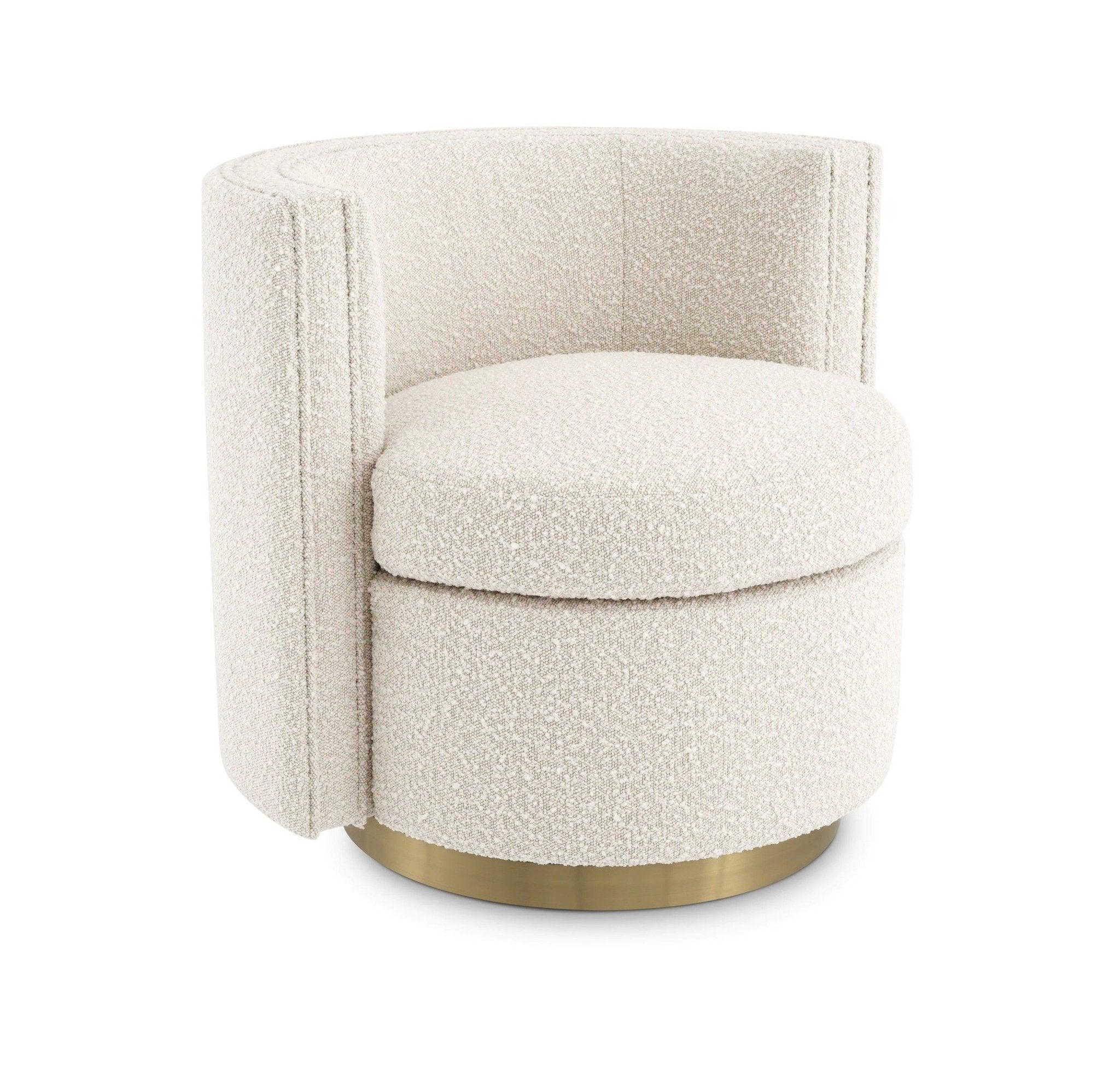 Fotel obrotowy AMANDA kremowy boucle Eichholtz Eye on Design