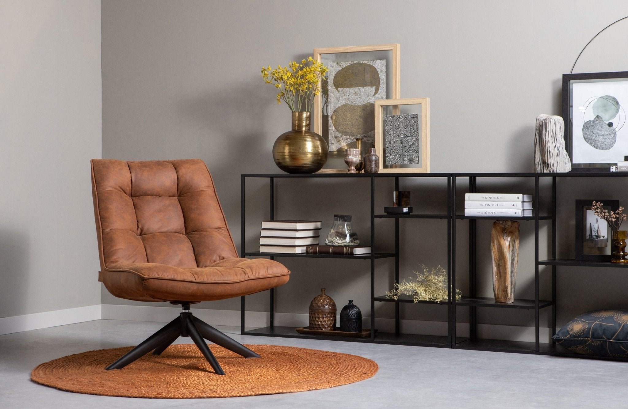 Fotel obrotowy JOUKE brązowy Woood Eye on Design