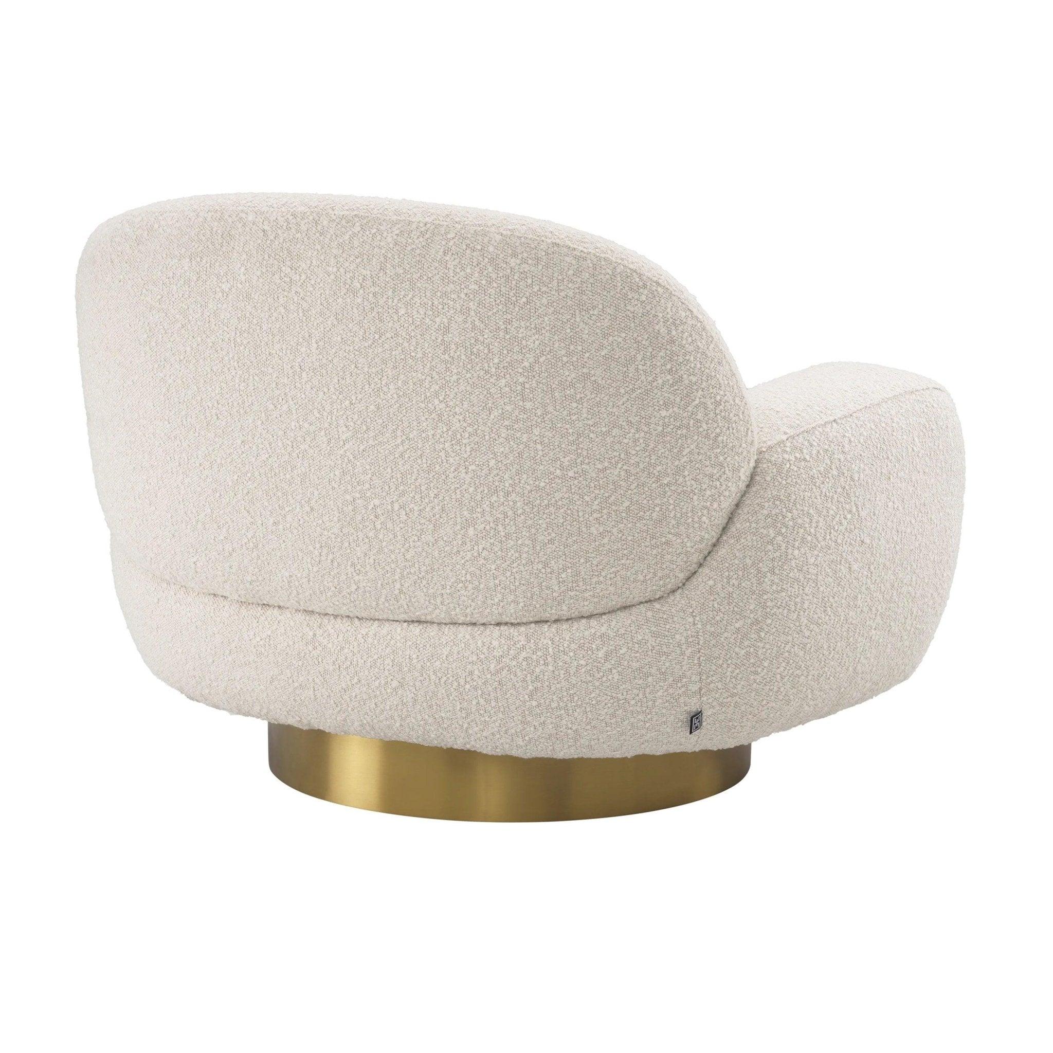 Fotel obrotowy UDINE kremowy boucle Eichholtz Eye on Design