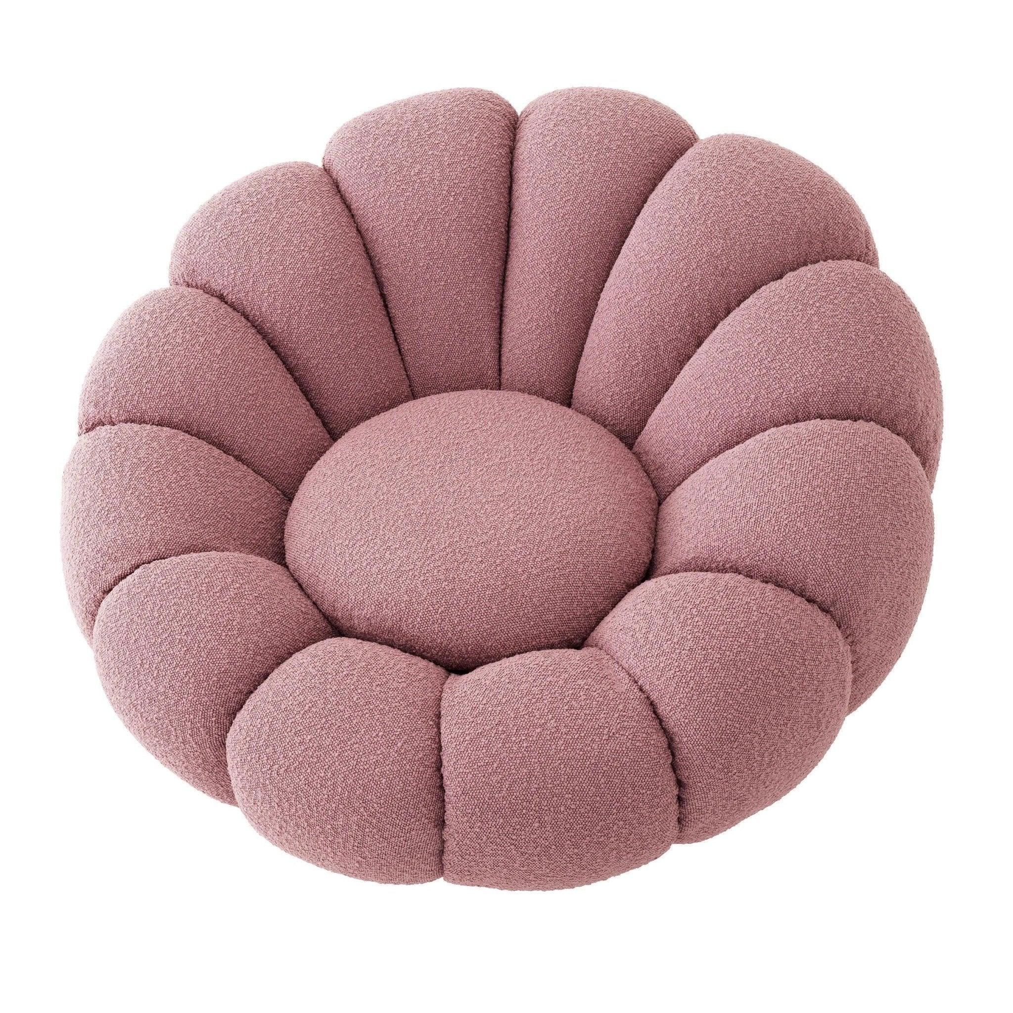 Fotel obrotowy w tkaninie boucle MELLO różowy Eichholtz Eye on Design