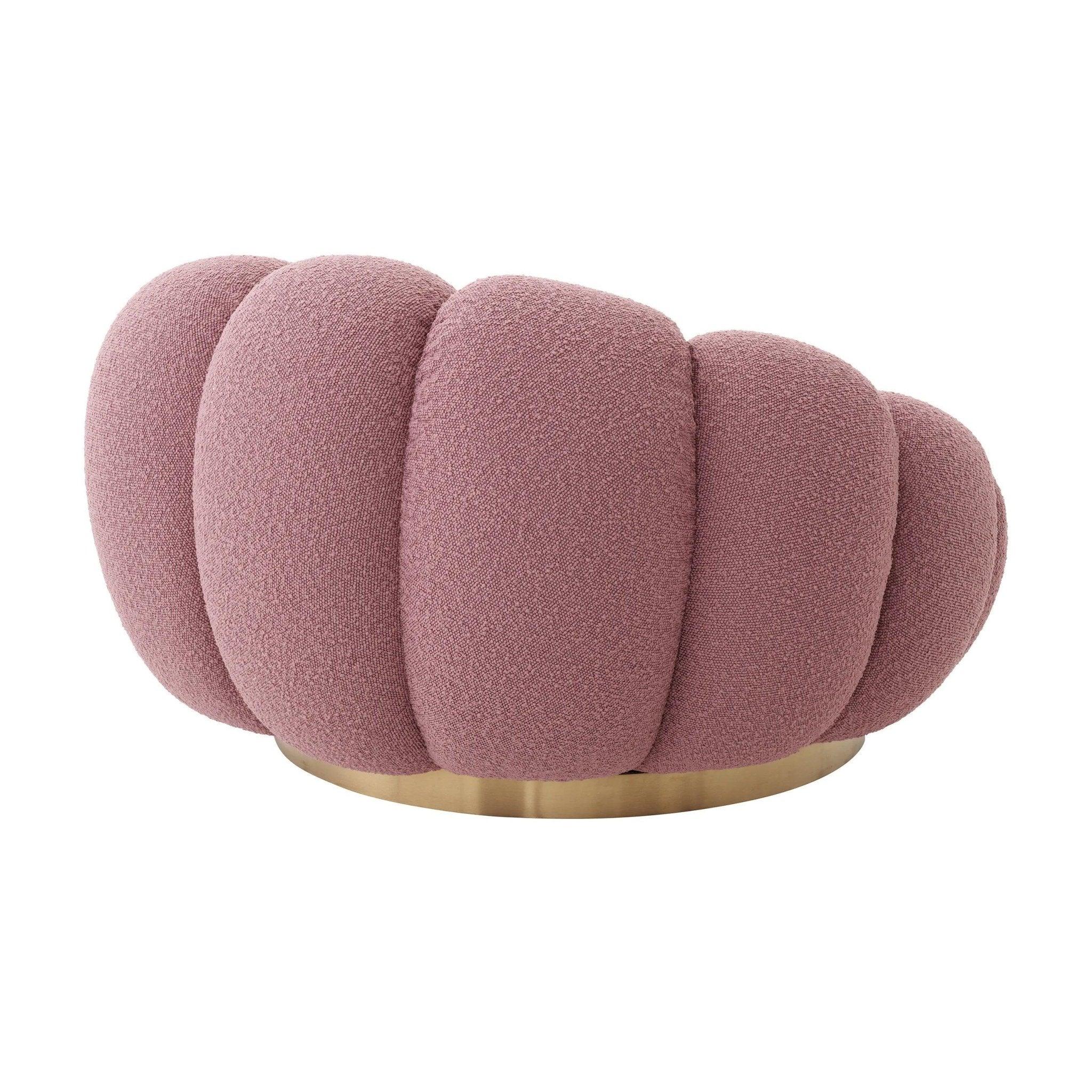 Fotel obrotowy w tkaninie boucle MELLO różowy Eichholtz Eye on Design