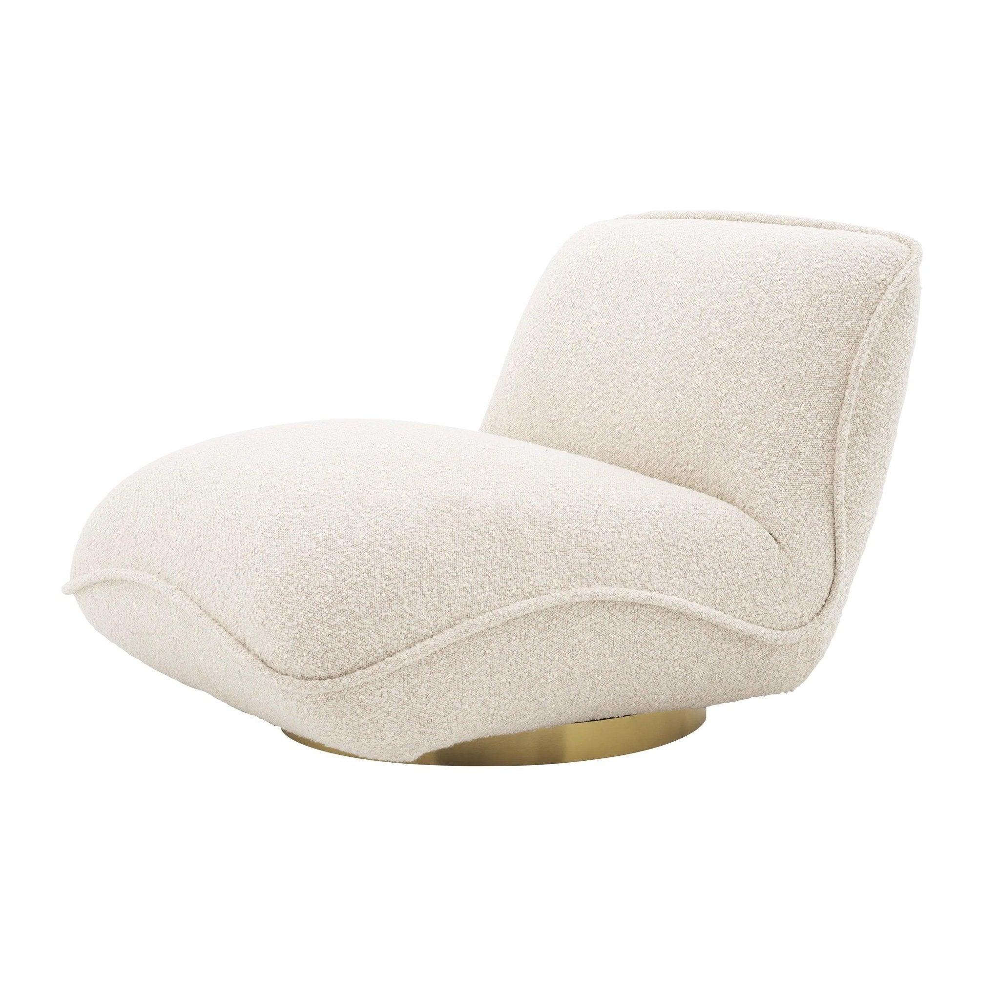 Fotel obrotowy w tkaninie boucle RELAX kremowy Eichholtz Eye on Design