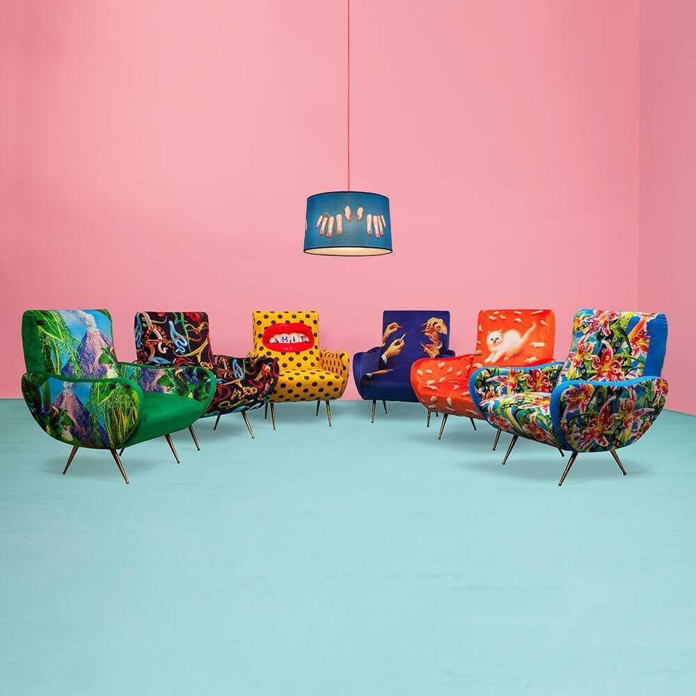 Fotel ROSES niebieski Seletti Eye on Design