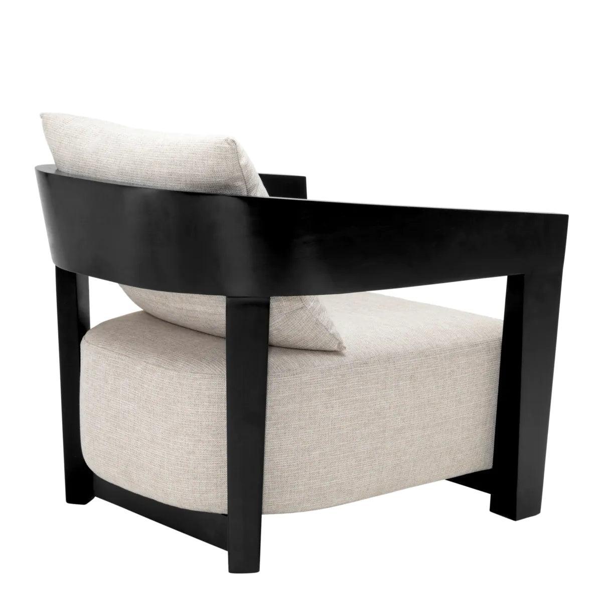 Fotel RUBAUTELLI kremowy z czarną podstawą Eichholtz Eye on Design