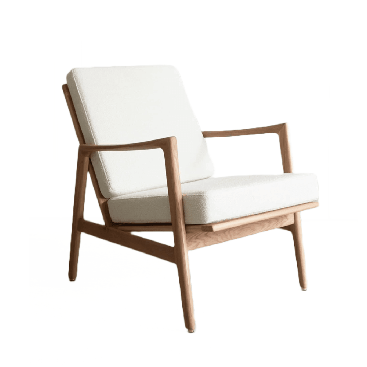 Fotel STEFAN biały w tkaninie Boucle Snow 366 concept Eye on Design