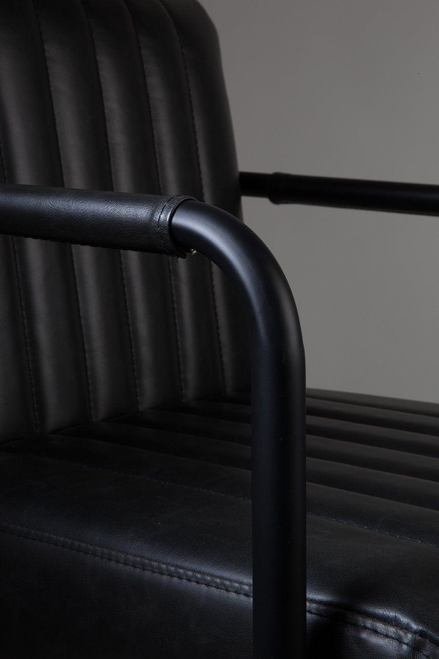 Fotel STITCHED ekoskóra czarny Dutchbone Eye on Design