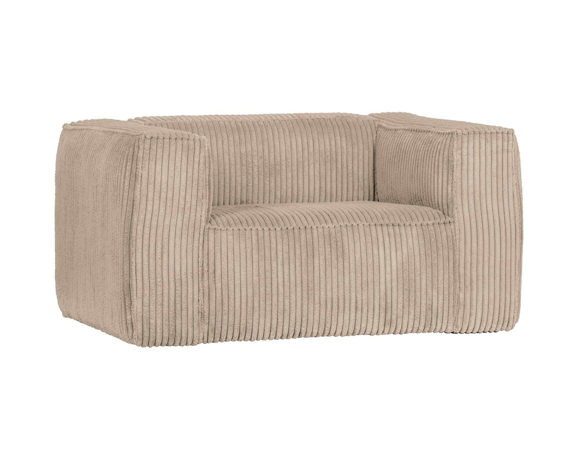 Fotel sztruksowy BEAN RIB beżowy Woood Exclusive Eye on Design