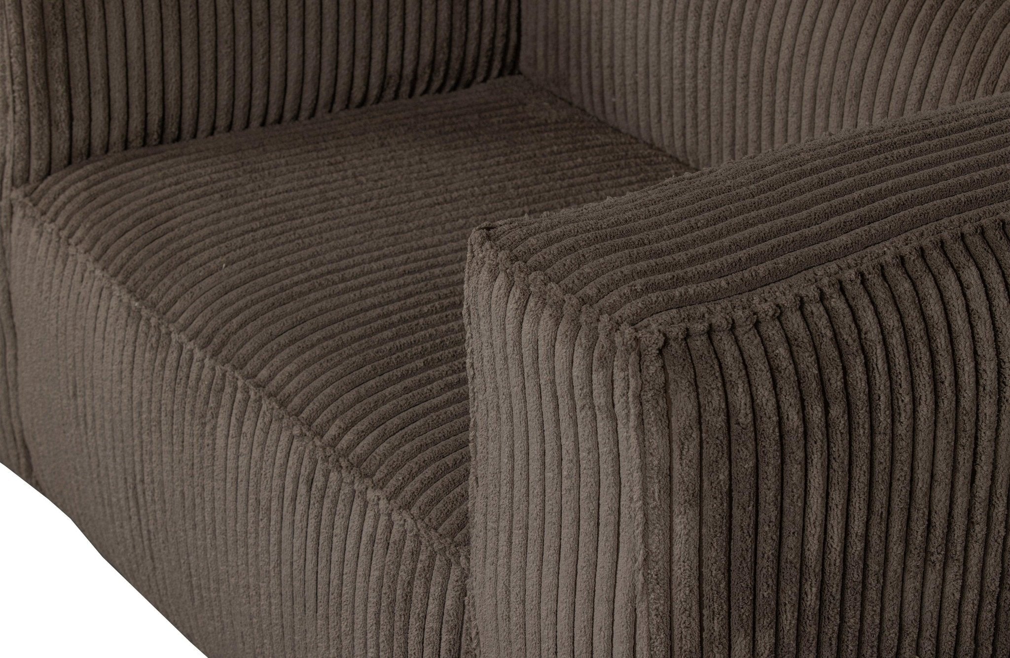 Fotel sztruksowy BEAN RIB brązowy Woood Exclusive Eye on Design