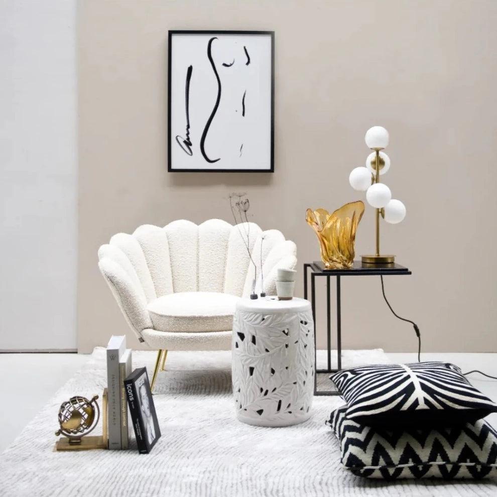 Fotel TRAPEZIUM kremowy boucle Eichholtz Eye on Design