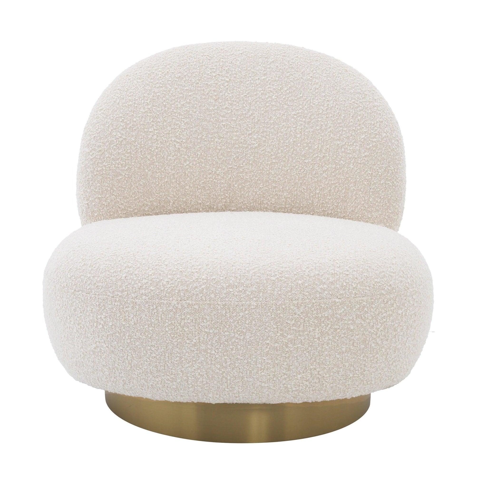 Fotel w tkaninie boucle CLÉMENT kremowy Eichholtz Eye on Design