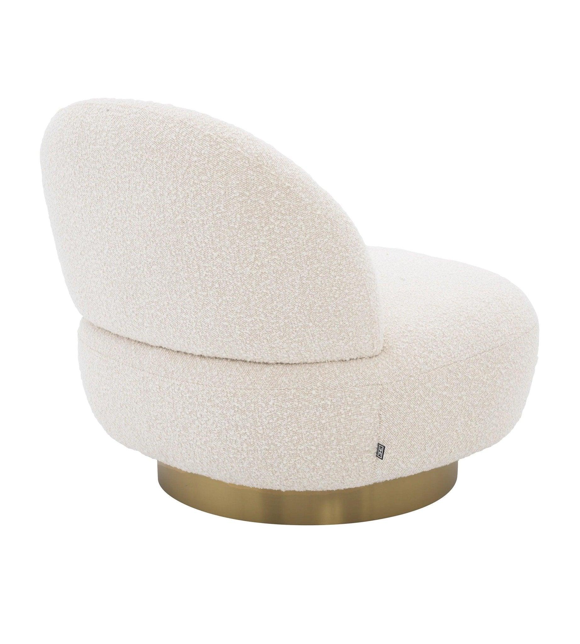 Fotel w tkaninie boucle CLÉMENT kremowy Eichholtz Eye on Design
