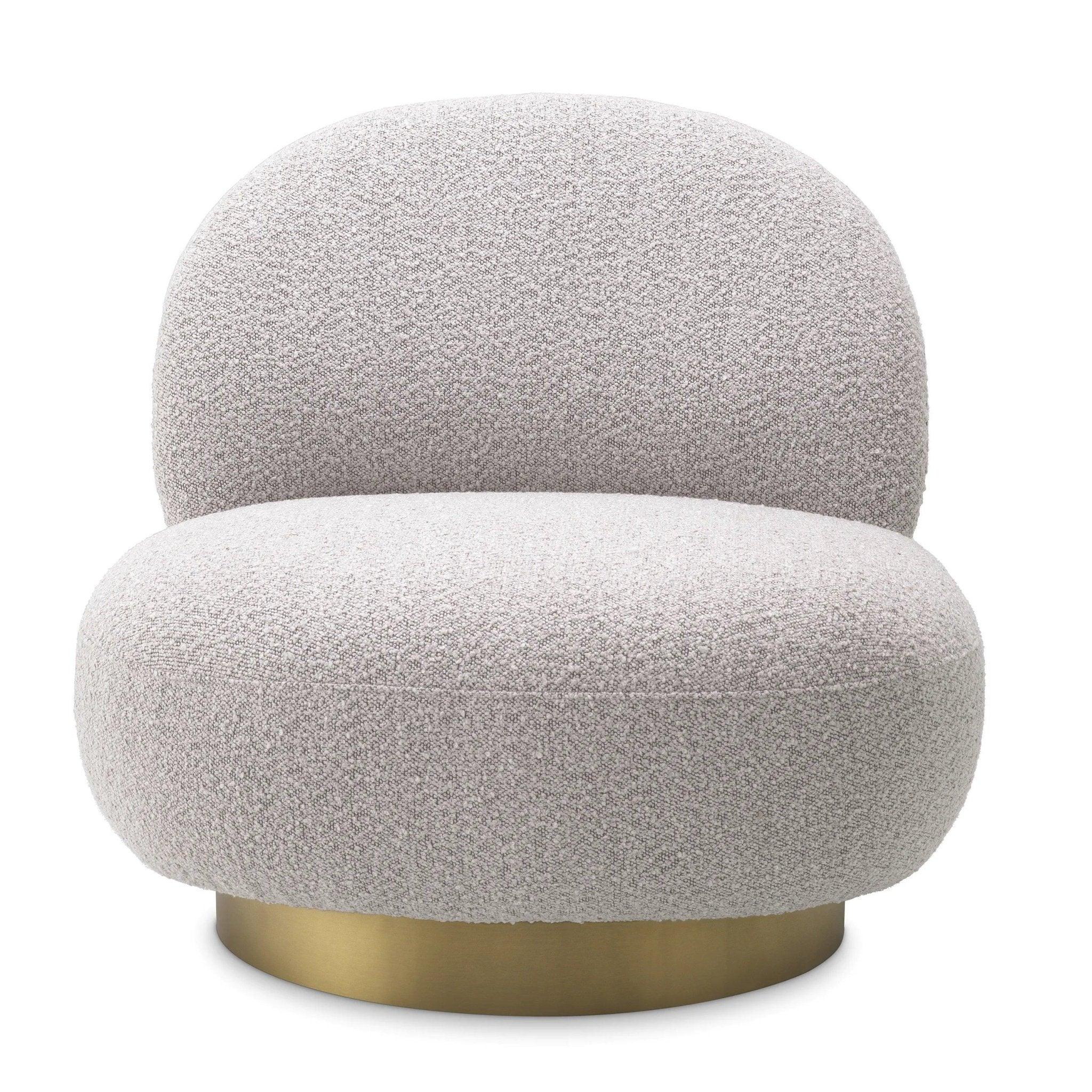 Fotel w tkaninie boucle CLÉMENT szary Eichholtz Eye on Design