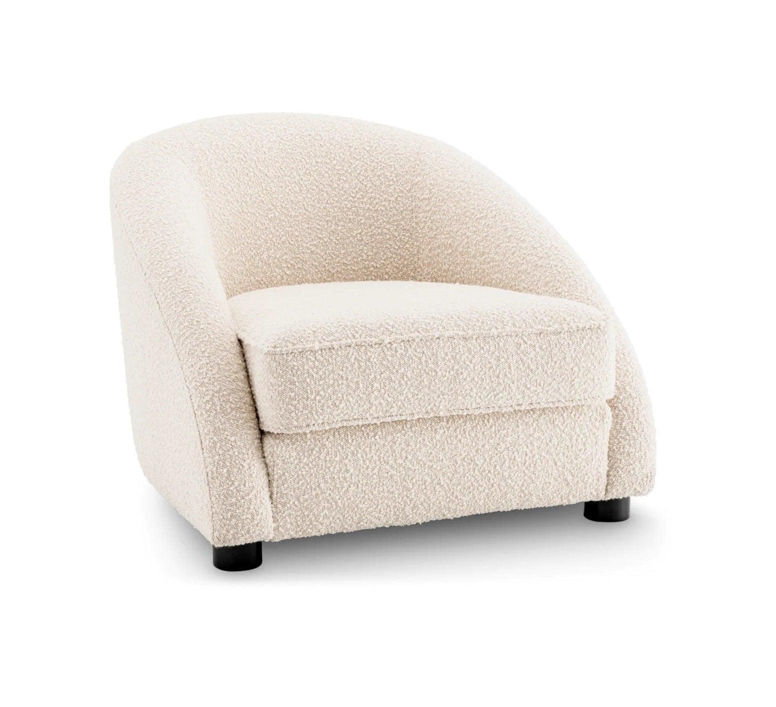 Fotel w tkaninie boucle CRUZ kremowy Eichholtz Eye on Design