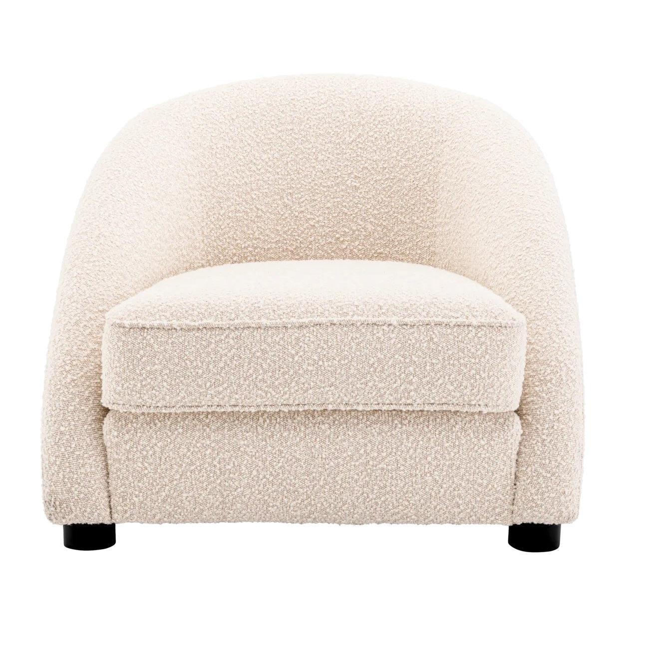 Fotel w tkaninie boucle CRUZ kremowy Eichholtz Eye on Design