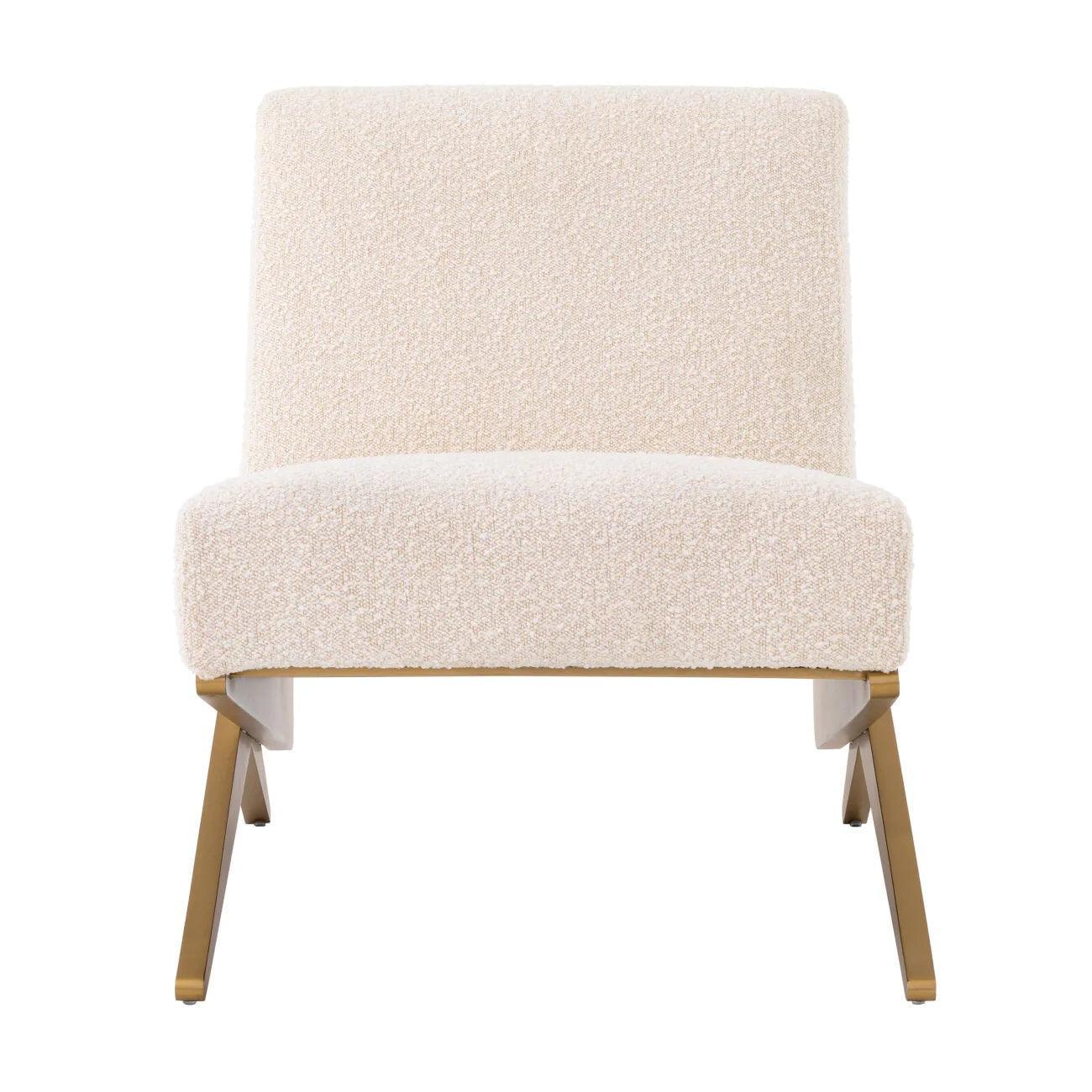 Fotel w tkaninie boucle FICO kremowy Eichholtz Eye on Design