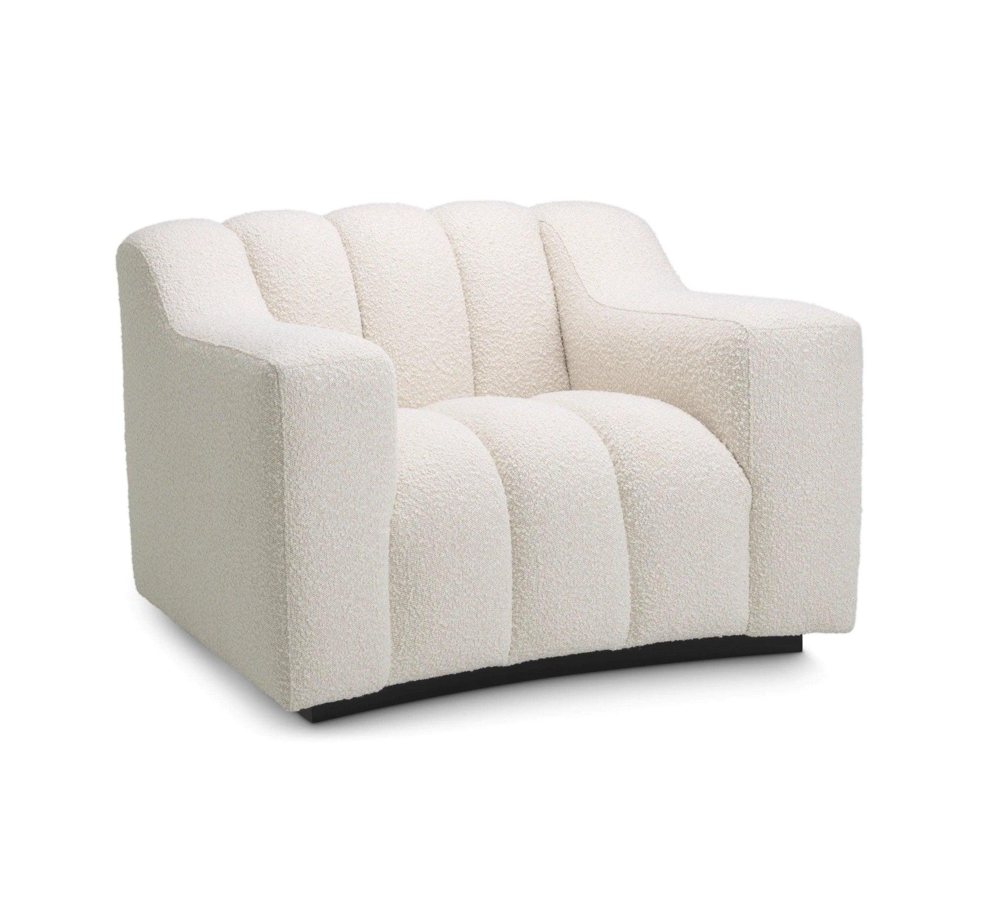 Fotel w tkaninie boucle KELLY kremowy Eichholtz Eye on Design