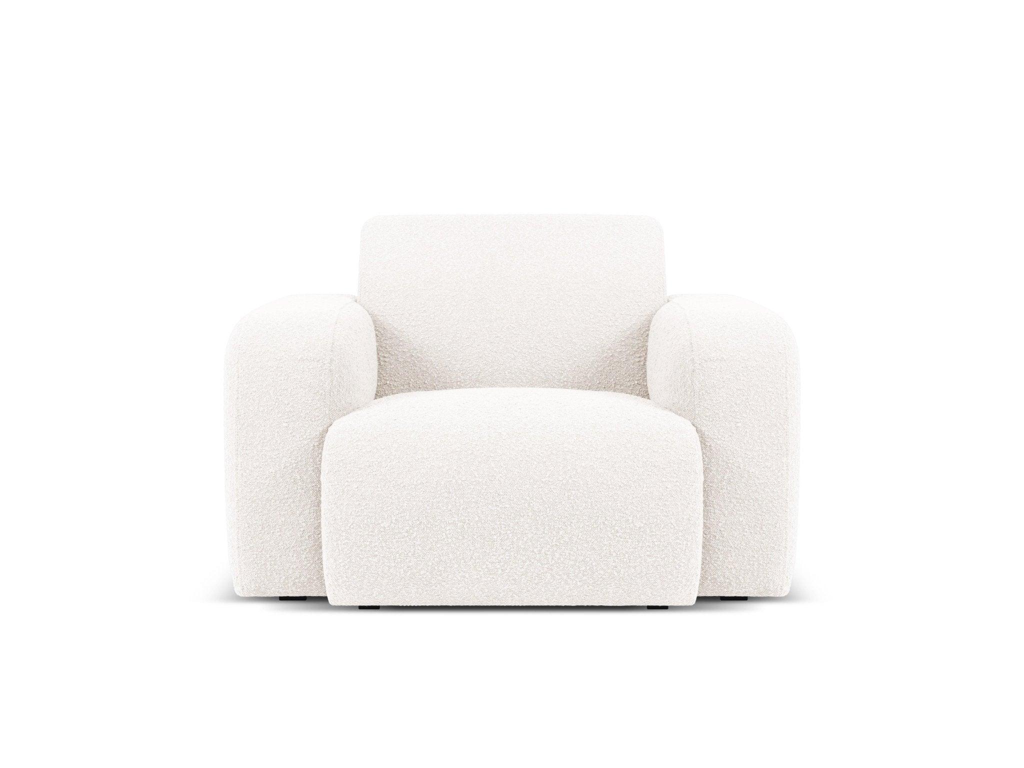 Fotel w tkaninie boucle LOLA biały Windsor & Co Eye on Design