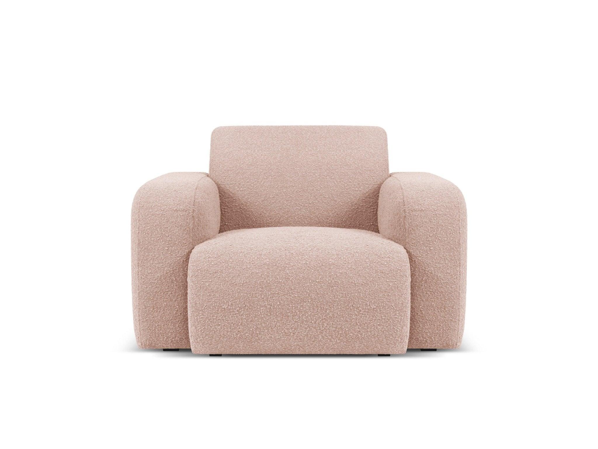 Fotel w tkaninie boucle LOLA różowy Windsor & Co Eye on Design