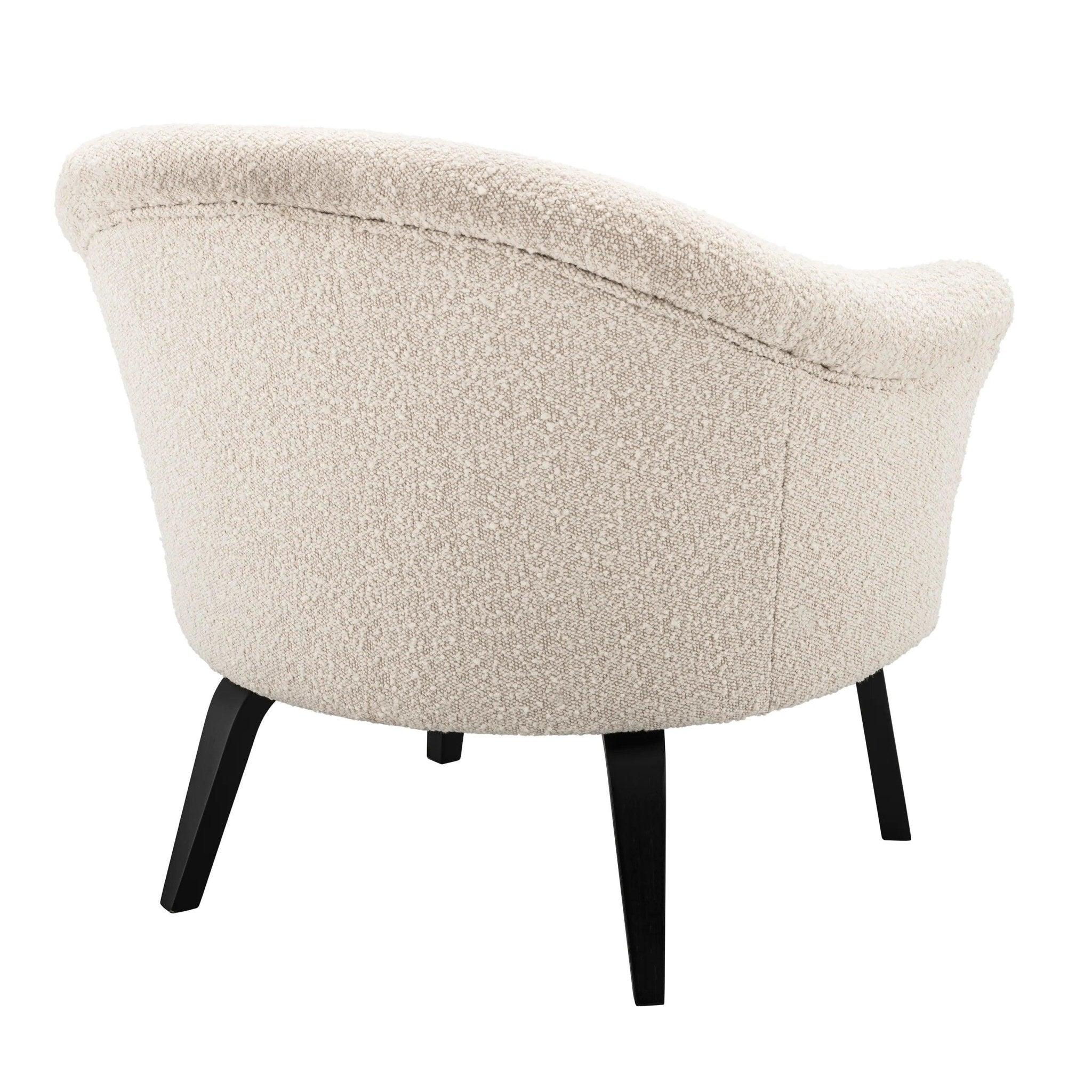 Fotel w tkaninie boucle MORETTI kremowy Eichholtz Eye on Design