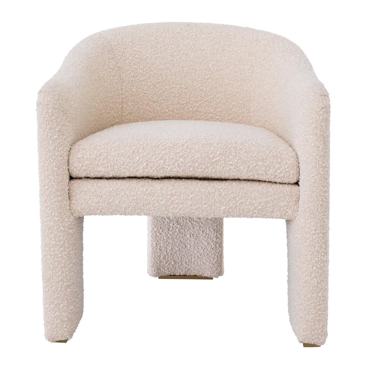 Fotel w tkaninie boucle PEBBLES kremowy Eichholtz Eye on Design