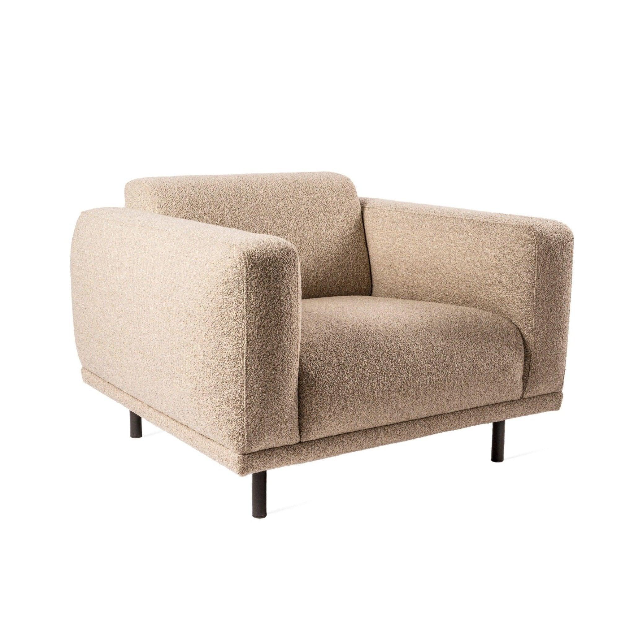 Fotel w tkaninie boucle TEDDY beżowy Pols Potten Eye on Design