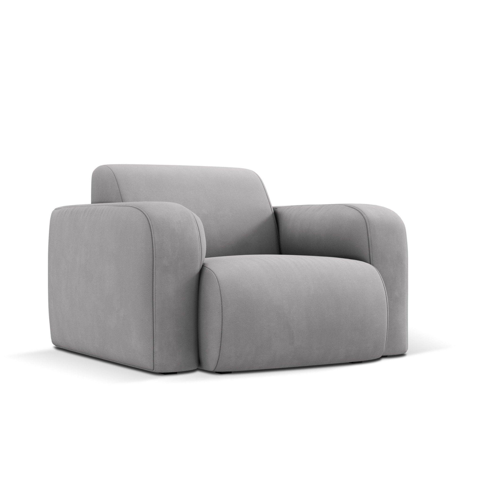 Fotel w tkaninie chenillowej LOLA jasnoszary Windsor & Co Eye on Design