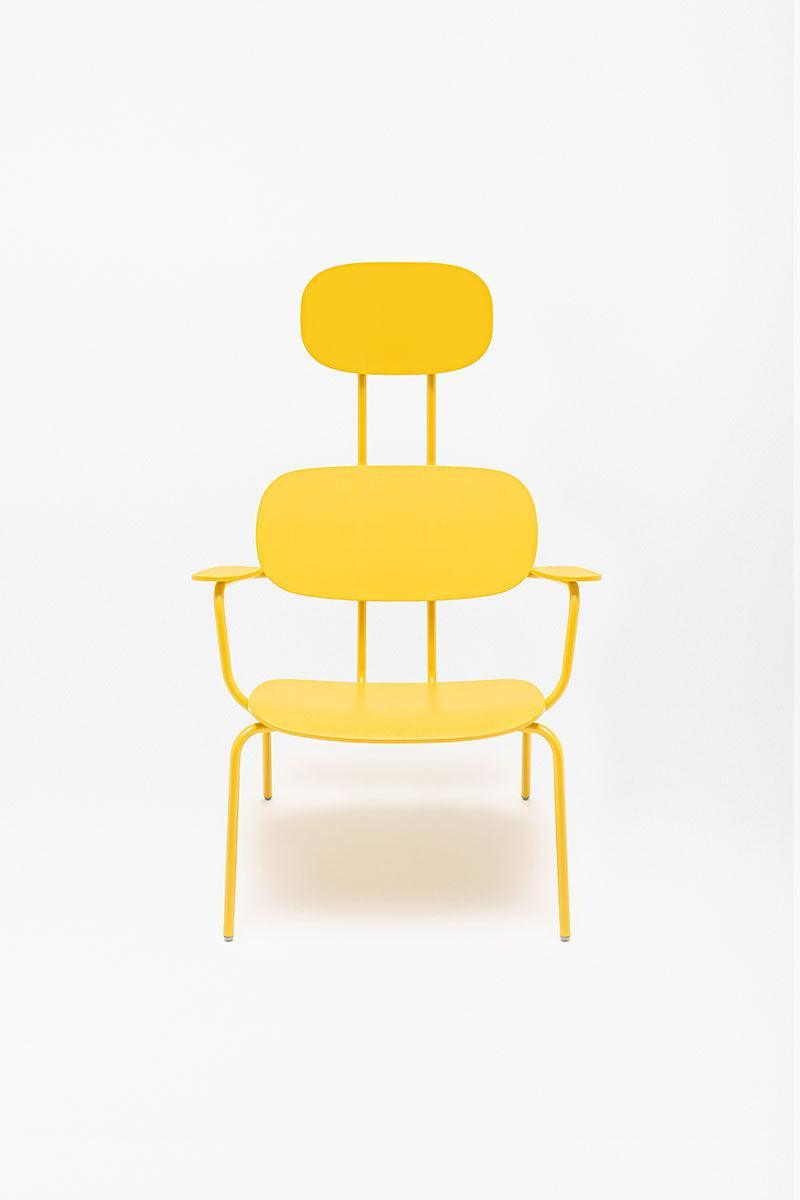 Fotel z zagłówkiem NEW SCHOOL LOUNGE żółty MDD Eye on Design