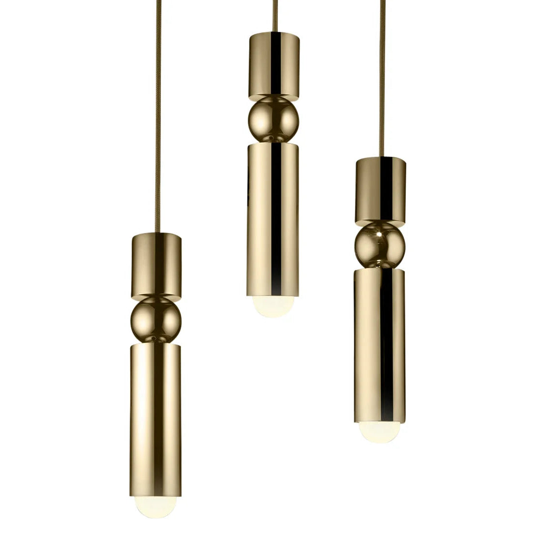 Lampa visící 3-bodová FULCRUM mosazná
