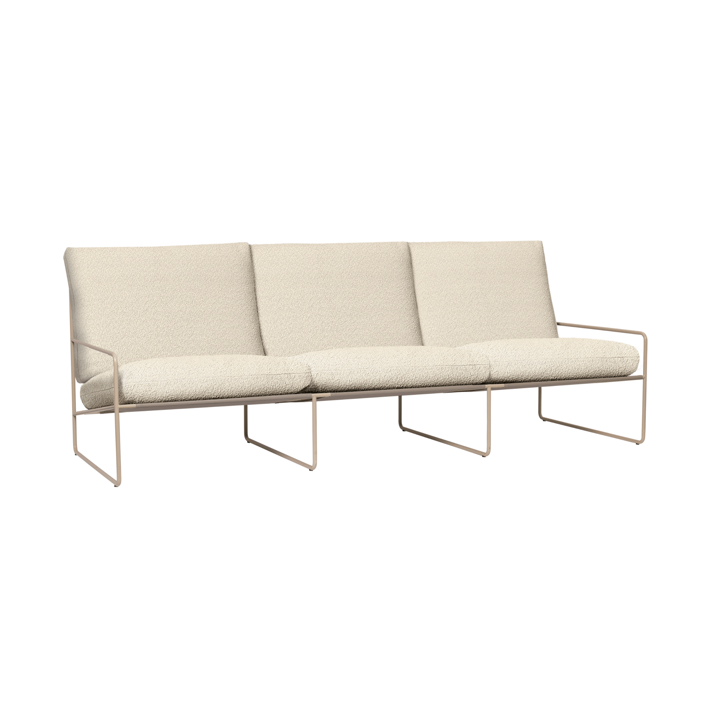 Sofa pro 3 osoby venkovní DESERT zlomená bílá s béžovým podstavcem