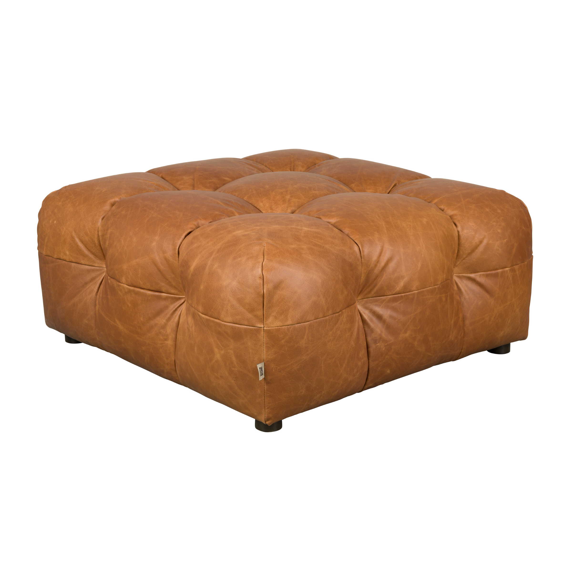 Hackman Pouf in Cognac Leather