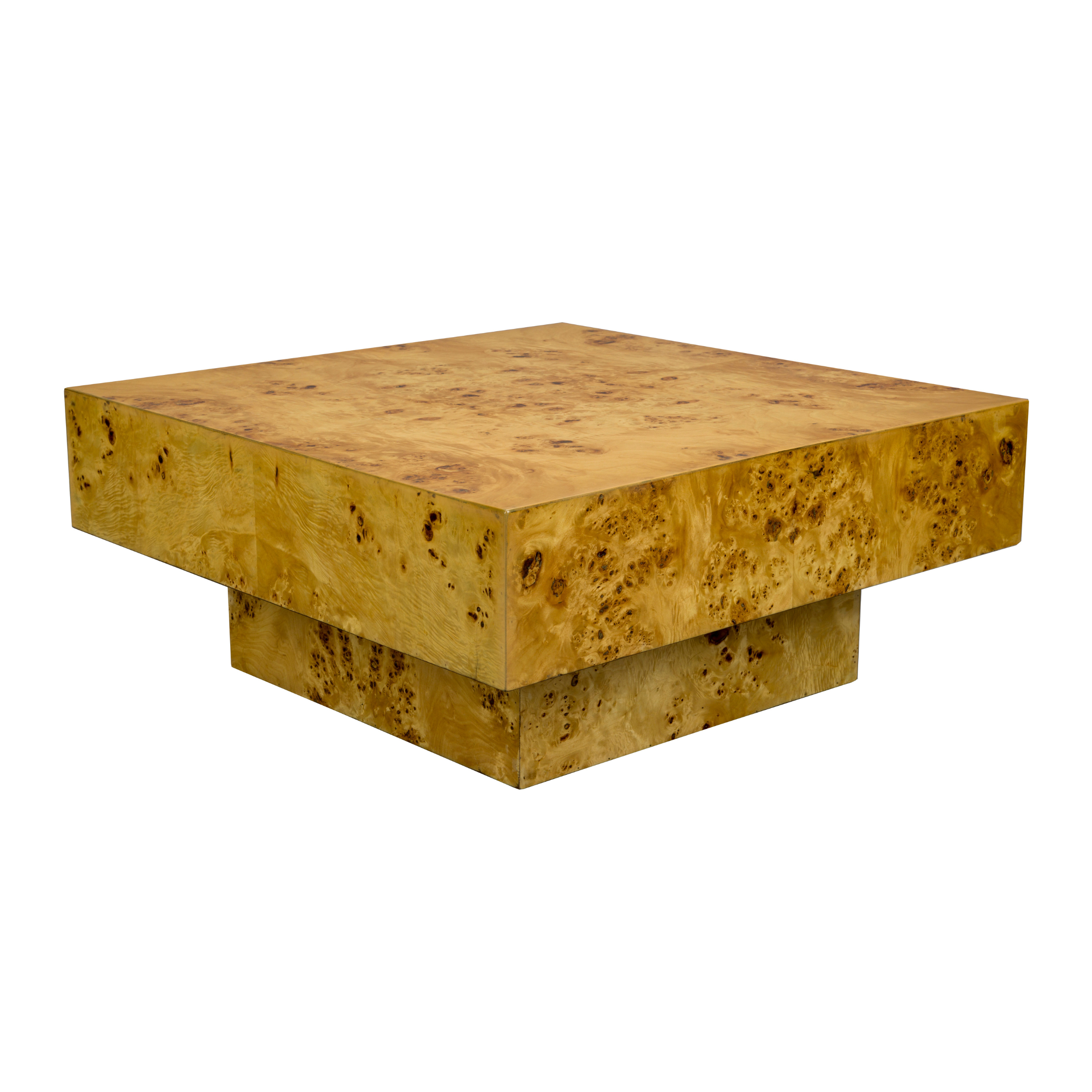 QUINN coffee table walnut veneer with walnut burl