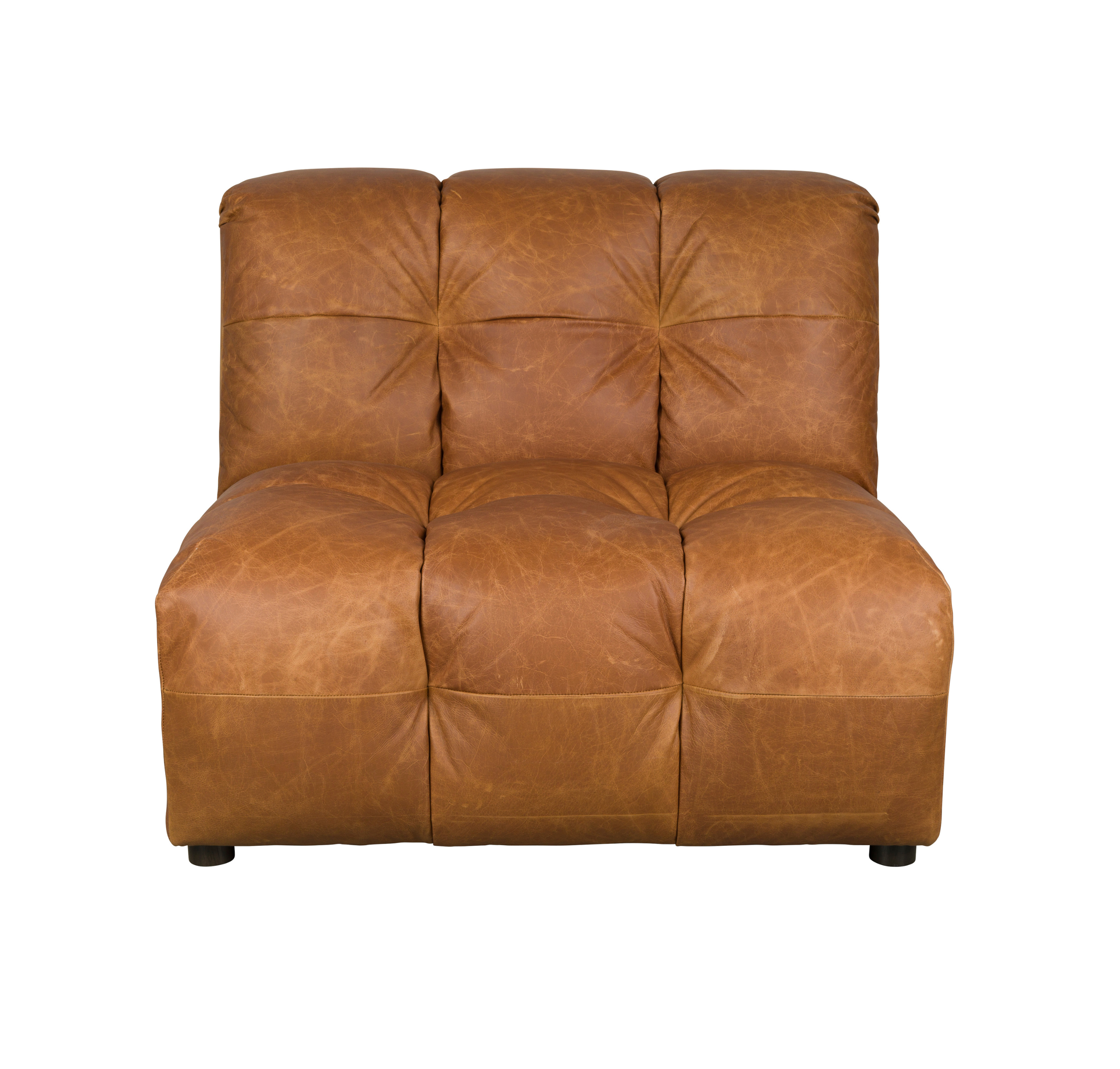 HACKMAN Modular Sofa - Central Element in Cognac Leather