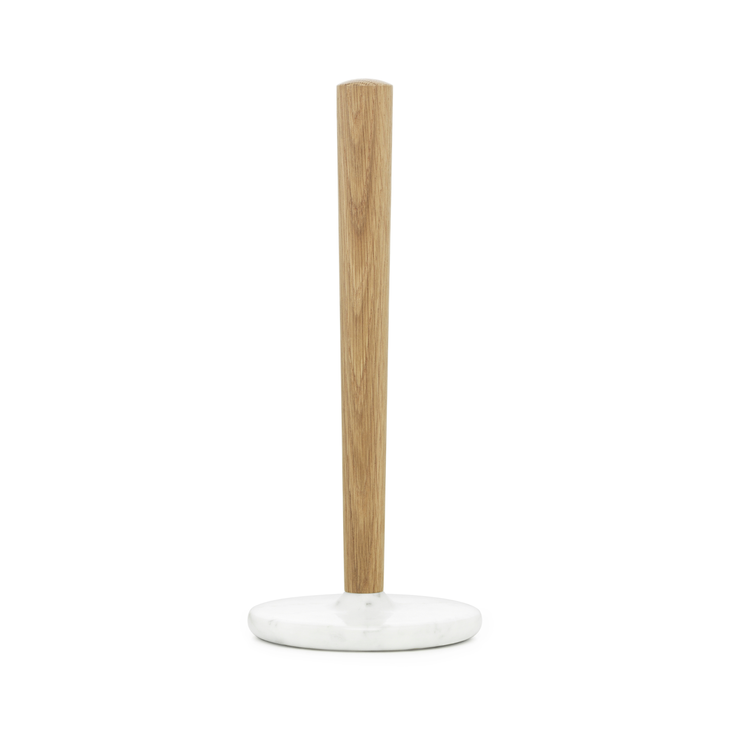 CRAFT Paper Towel Holder Oak Wood with White Marble Base