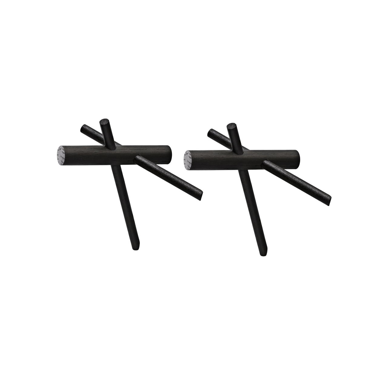 Sada věšáků STICKS černé dubové dřevo