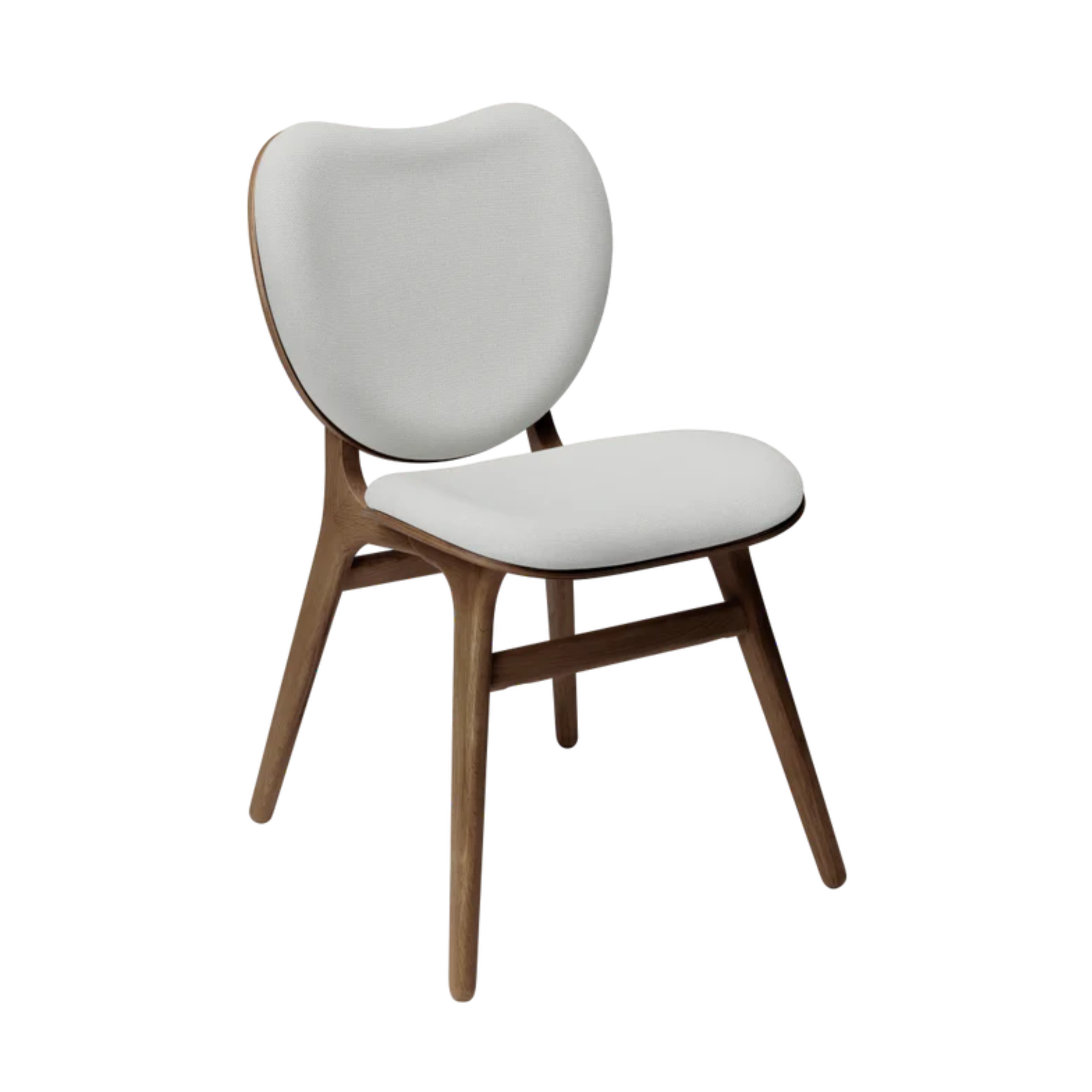 Židle CONVERSATION bílá s podnožím z ořechového dřeva