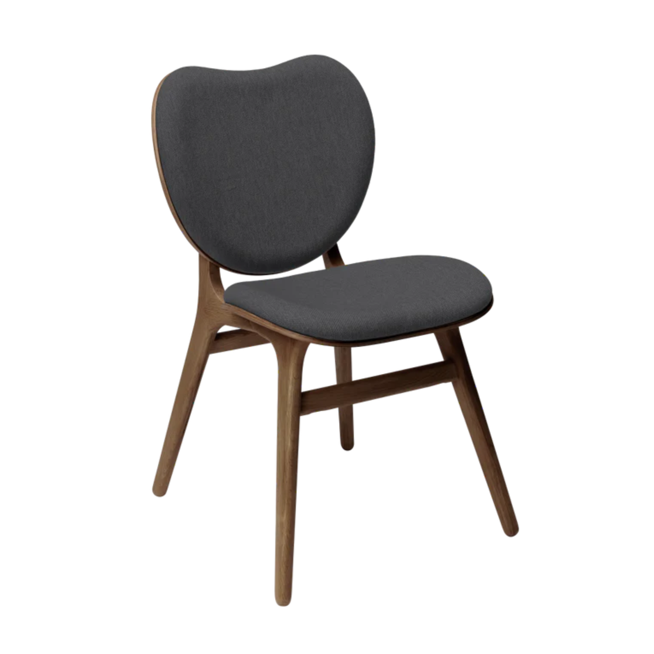 CONVERSATION chair dark gray with walnut wood base
