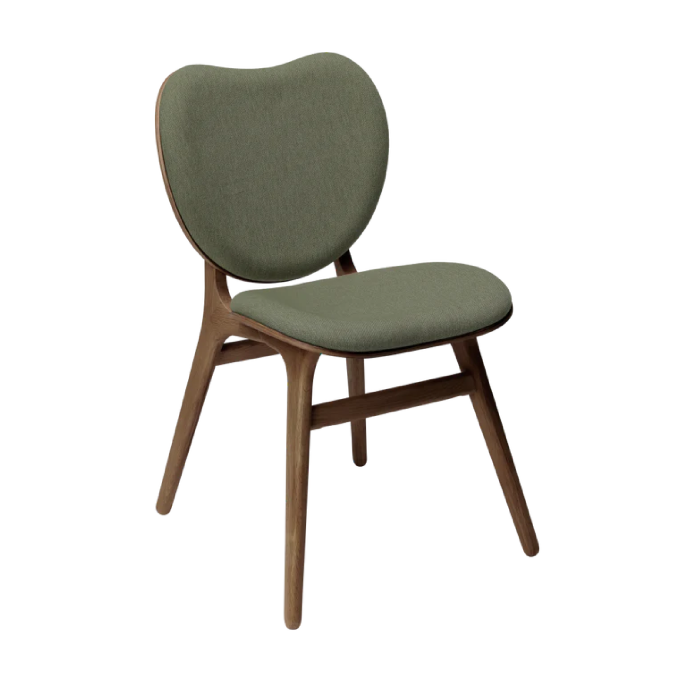 CONVERSATION chair green with walnut wood base
