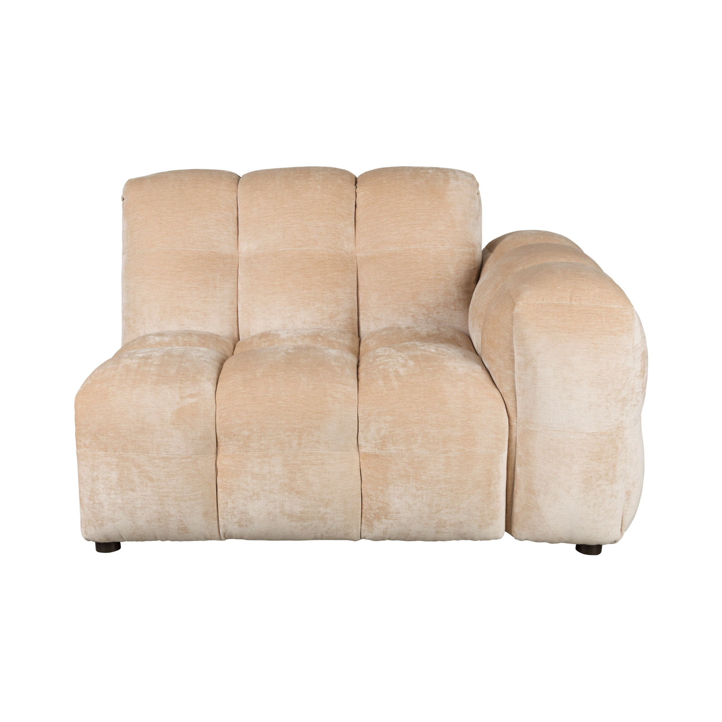 Modulární pohovka HACKMAN - pravý koncový prvek béžový samet