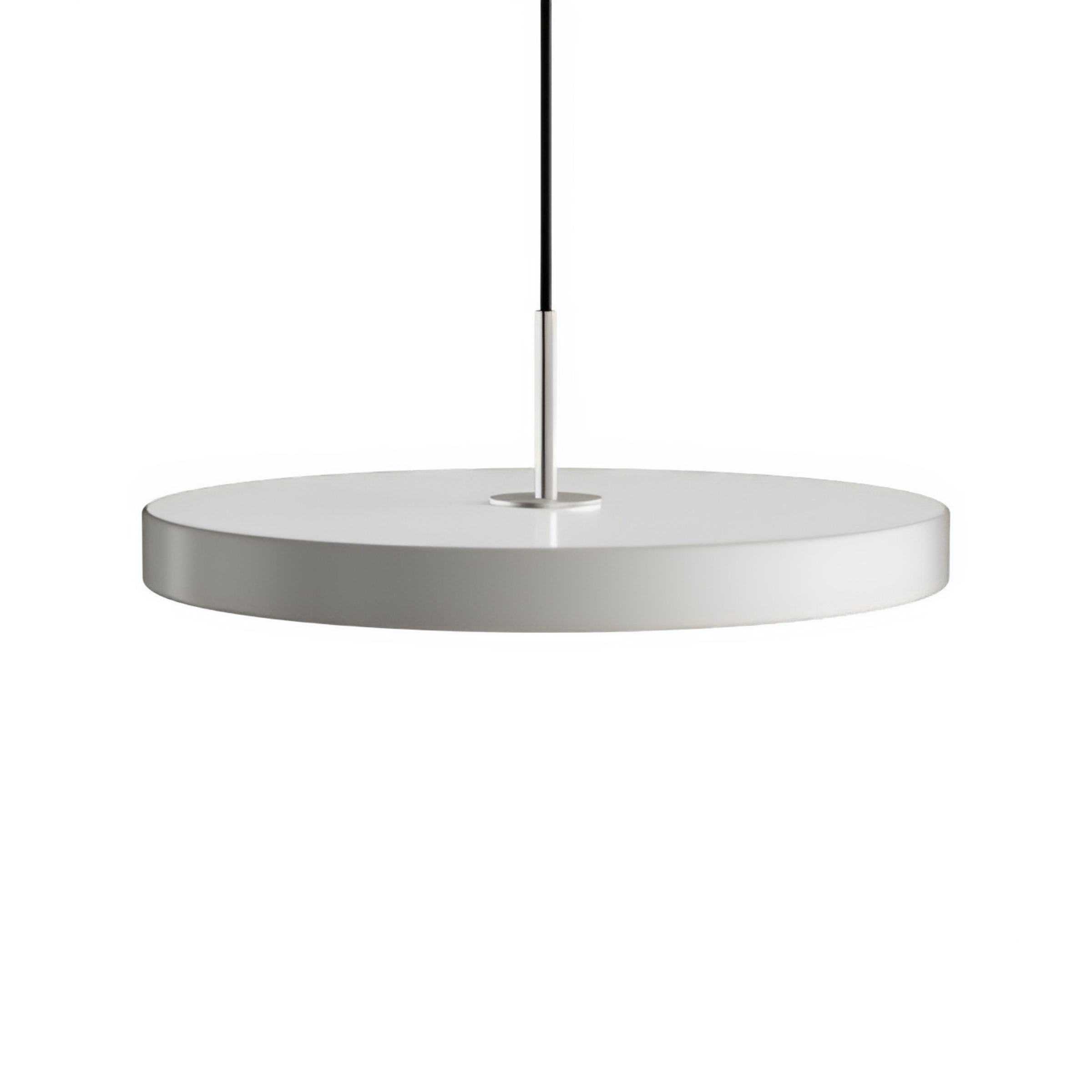 ASTERIA PLUS pendant lamp in light gray with silver insert